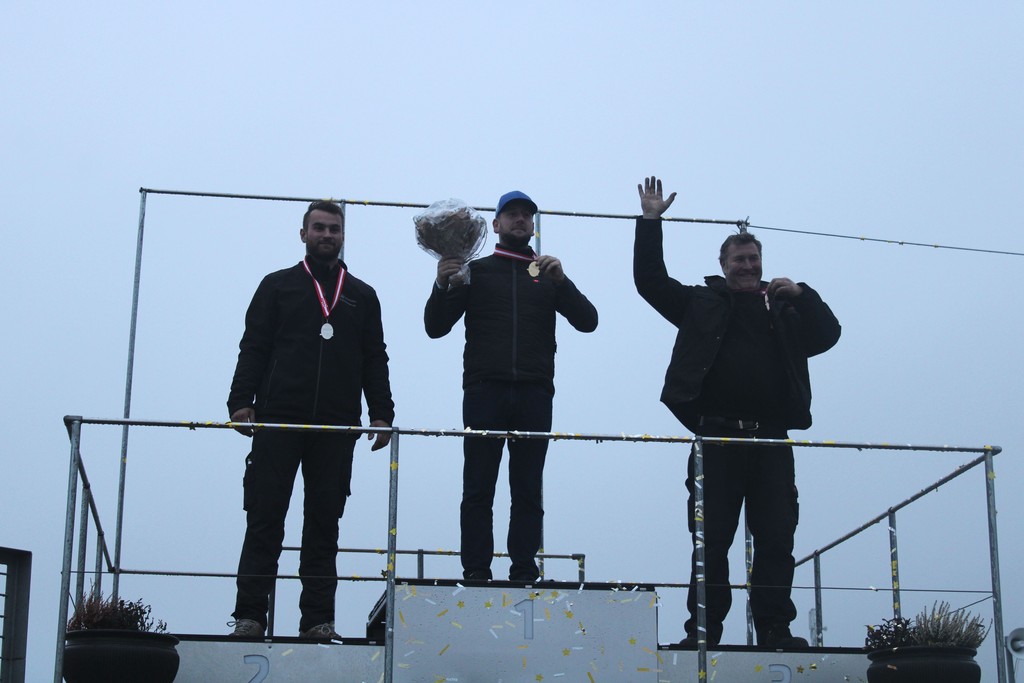 Division 1 podiet 2019 – Martin Sørensen foran Chris Leonhard og Sebastian Petersen.
(Foto: JJ Media)